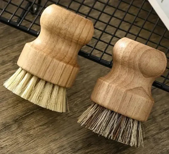 2Pcs/Set Kitchen Cleaning Brush Wooden Dish Brush with Natural Sisal and Coconut Durable Portable Eco Friendly Zero Waste